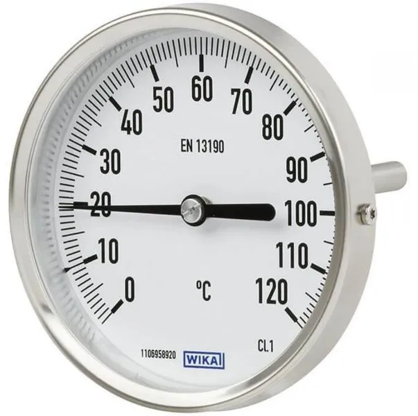Termometro a quadrante WIKA, 0 → 500 °C Classe 1 secondo EN 13190, Ø quadrante 63mm, Quadrante